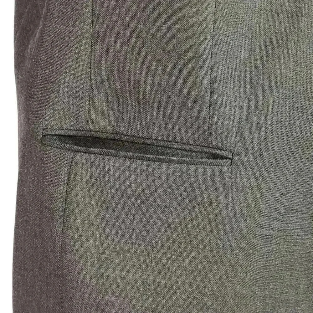 Stafford Men 46L Long 2 Button Sport Coat Blazer Jacket Gray Poly Wool Blend VTG